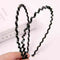 5pcs Unisex Sport Headband Black Head Hoop Band Hairband Metallic Wavy Hair O8W5
