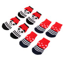 8 Pieces Bear Pattern Pet Dog Puppy Cat Socks with Cute Paw Prints Slippers
