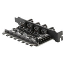 8 Channels PC Case Cooling Fan HUB 4 Knob Radiator Speed Controller (4 Pin) A