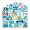 100Pcs Grils' Blue Graffiti Animal Cartoon Computer Stickers Luggage Car Decals