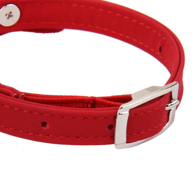 Adjustable Pet Kitten Cat Puppy Safety Collar Bell Buckle Neck Strap Red