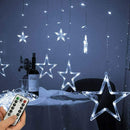 LED Star String Lights Christmas Curtain Lamps Home Room Party Decoration