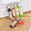 2Pcs Mini Wine Bottle Key Chain Phone Chain Cute Wine Bottle Pendant Random BX