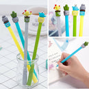 2PCS Novelty Ballpoint Pen cactus Shape Writing Instrument Creative Gift