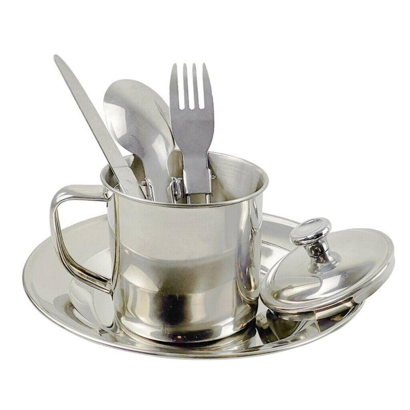 1 Set Portable Tableware With  Fork Spoon Camping BBQ Travel Hiking