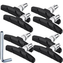4 Pairs V Bike Brake Pads with Hex Nuts and Spacers V Bicycle Brake Blocks  A1V6