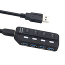 4-Port USB 3.0 Hub with Individual LED Power Switches