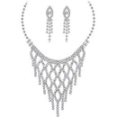 Luxury Wedding Jewelry Set Exaggerated Chain Pendant Necklace Earrings Set  V2H9