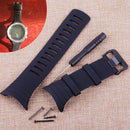 Black Rubber Watch Strap Band Wristband Replace fit for Suunto Core SS014993000