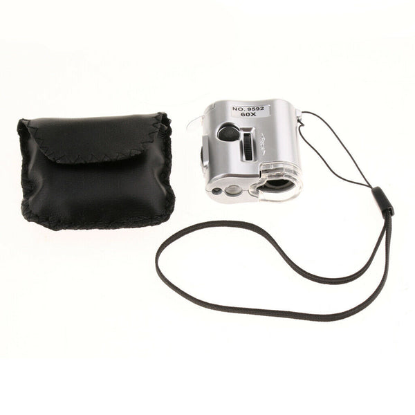 60x Glasses Magnifier With Led Lights Lamp Ultraviolet Banknote Checking