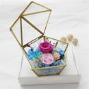 Glass Ring Box Wedding Jewelry Case Immortal Flower Glass Cover Creative Ho G2X5