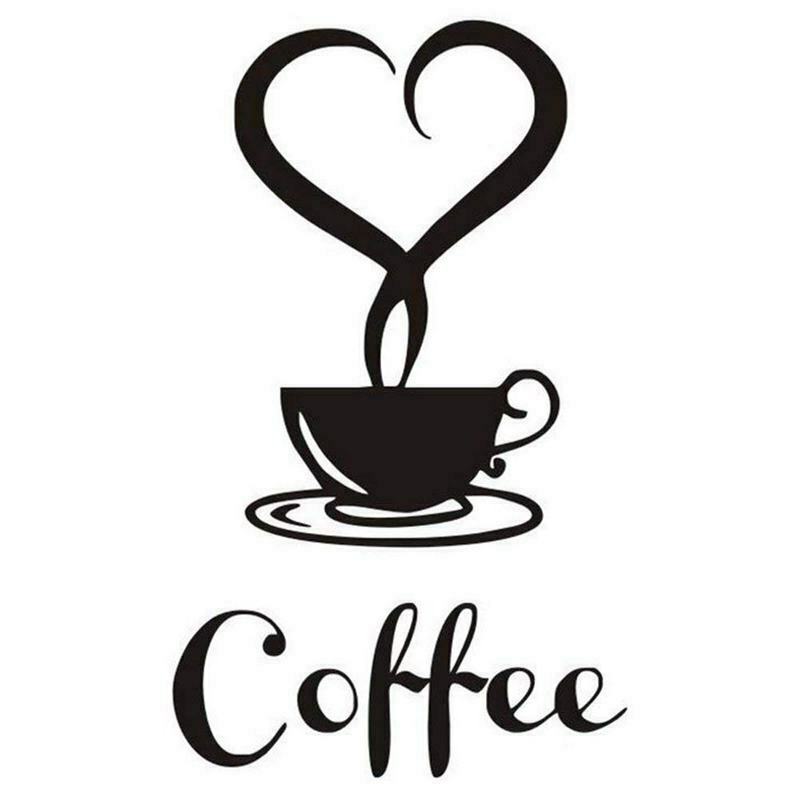 1 x Cafe Cup Stickers / Coffee cup Kitchen Art Wall Stickers for Home Decor U4M7