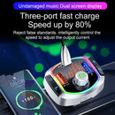 Car Bluetooth FM Transmitter Type-C PD Fast Charge Kit Hands-Free Call