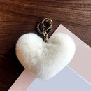 5 Pcs Cute Heart Pompom Keychain Women Bag Cars Simple Fluffy Key Chain Key X6M3