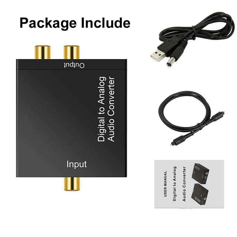 Digital Optical Toslink Coaxial signal to Analog L/R RCA Audio Adapter Converter