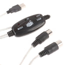 USB IN-OUT MIDI Interface Cable Converter to PC Music Keyboard Adapter Cord  Gw