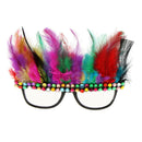 Fun Colorful Feather Rhinestone Glasses Specs Beach Cocktail Party Eyeglasses
