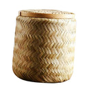 Natural Round Bamboo Sealed Tea Box Candy Foods Jar Container Storage S