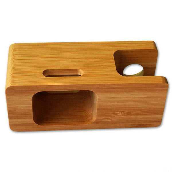 Bamboo Charging Dock Station Charger Holder Mobile Phone Bamboo Stand