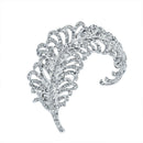 Women Clothes Accessories Big Brooch Jewelry Feather Pins Crystal Rhinestone