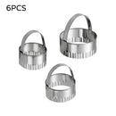 6Pcs Metal Biscuit Round Cookie Cutter Cake Mould Sugarpaste Decorating Pastry