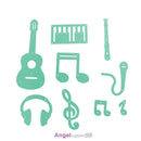 9pcs Scrapbooking DIY Guitar Notes Piano Metal Steel Cutting Die Stencil