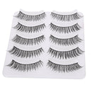 5 pairs/box Handmade False Eyelashes Black Natural Cross Long Eyelashes
