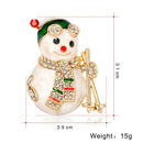 Alloy Brooch for Series Christmas Shape Snowman Buttonhole Pins Badge Jewel X7X2