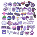 50Pcs Cartoon Purple Stickers DIY Suitcase Laptop Guitar Bicycle Car Decals 3C