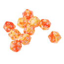 10 Pieces Of D20 Opaque Dice For RPG D\u0026D Orange Yellow With