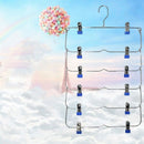 6 Layers Space Saving Pants Skirts Organizer Non-Slip Foldable Steel Closet