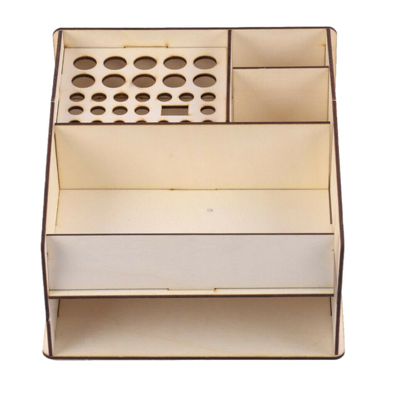 DIY Paint Ink Bottles Airbrush Brush Tools Stand Rack Wooden Organizer Holder