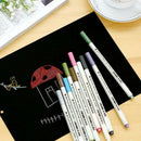 10 Color Metallic Art Marker Fine Liner Coloring Brush Pens Art Craft Pen