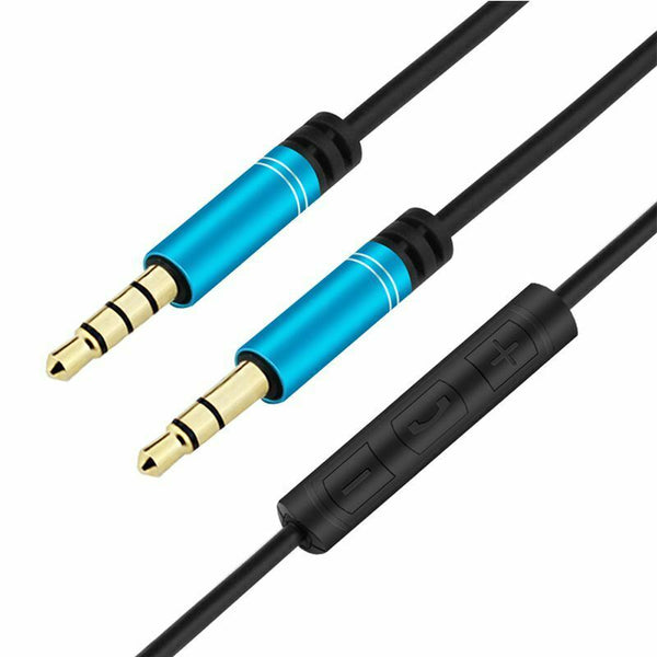 3.5mm Jack Audio Cable 1.2m Stereo Aux Plug Cables With Microphone HandsfreeA7F3