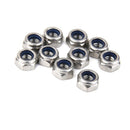 10Pcs M6 A2 Stainless Steel Nuts Nylon Collar Elastic Stop Self-lock Locknut