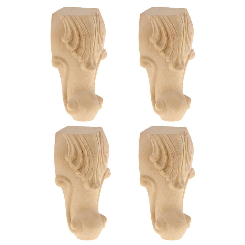 4Pcs Solid Wood Sofa Legs Furniture Feet Plinth for Kitchen Cabinet Cupboard,