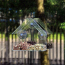 Clear Glass Window Birds Hanging Bird Feeder House X2S Table Suction New U1G6