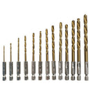13pcs 1.5-6.5mm HSS Hex Shank Twist Drill Electric Screwdriver Bit Power Tool