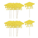 40pcs Set Graduation Cap Cheering Boy Shape Cupcake Topper Grad Decoration