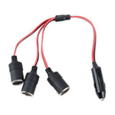 12v 24v Power Charger Adapter 1 to 3 Car Cigarette Lighter 3-Way Splitter F