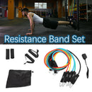 11pcs Non Slip Home Gym Resistance Band Set With Carry Bag Fitness Equipment