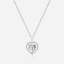Women Fashion Cubic Zirconia Heart Shaped Pendant Clavicle Chain Necklace Gift