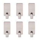 6pc Stainless Steel Adhesive Stick Hook Hanger Holder Kitchen Bathroom Wall Door