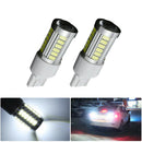 2pcs T20 6000K White 7443 5630 33SMD LED Dome Map Car Backup Reverse Light Bulb