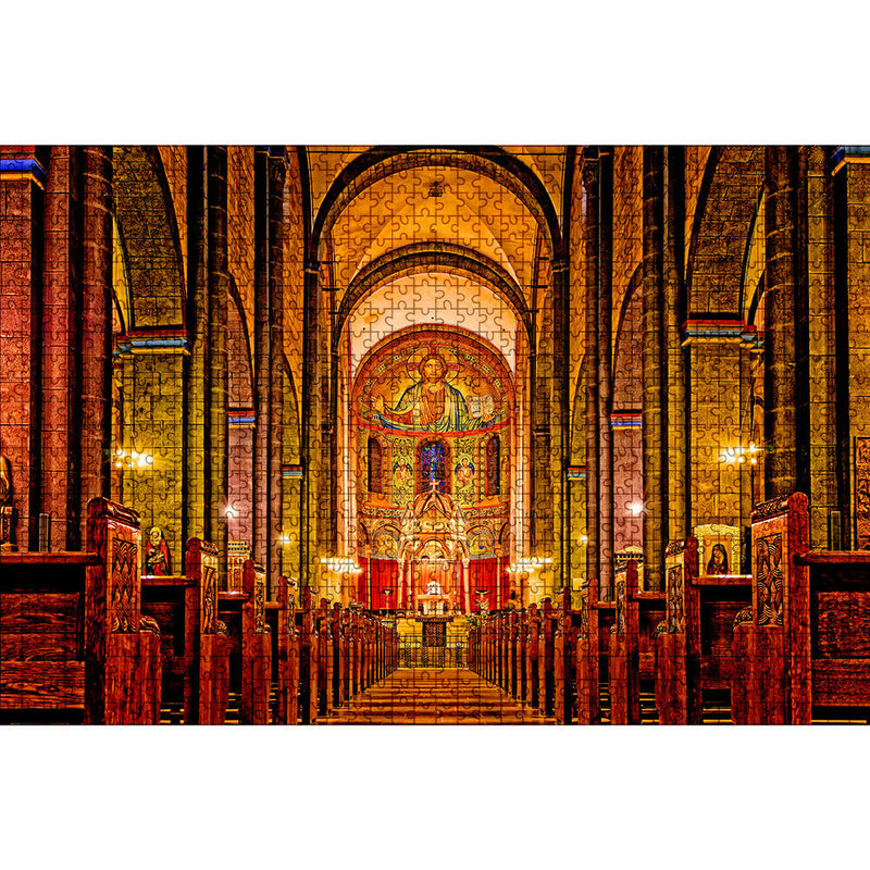 1000pcs DIY Church Interior Paper Puzzle Stress Relief Toys Handmade Gifts