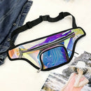 New Punk Lady Girl Rainbow Pvc Transparent Fanny Pack Women Bum Bag Belt Ba