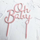 Oh Baby Pattern Happy Birthday Acrylic Cake Topper Babyshower Cupcake Topper ~ï¼ˆ