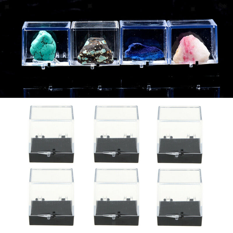 6x Presentation Box Showcase Storage Box for Mineral And