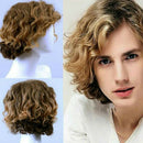 Men Short Curly Wave Blonde Wig Synthetic Hair Heat Resistant Male Fashion Style