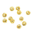 50x 8mm Hollow Filigree Solid Brass Round Spacer Loose Beads Jewelry Finding
